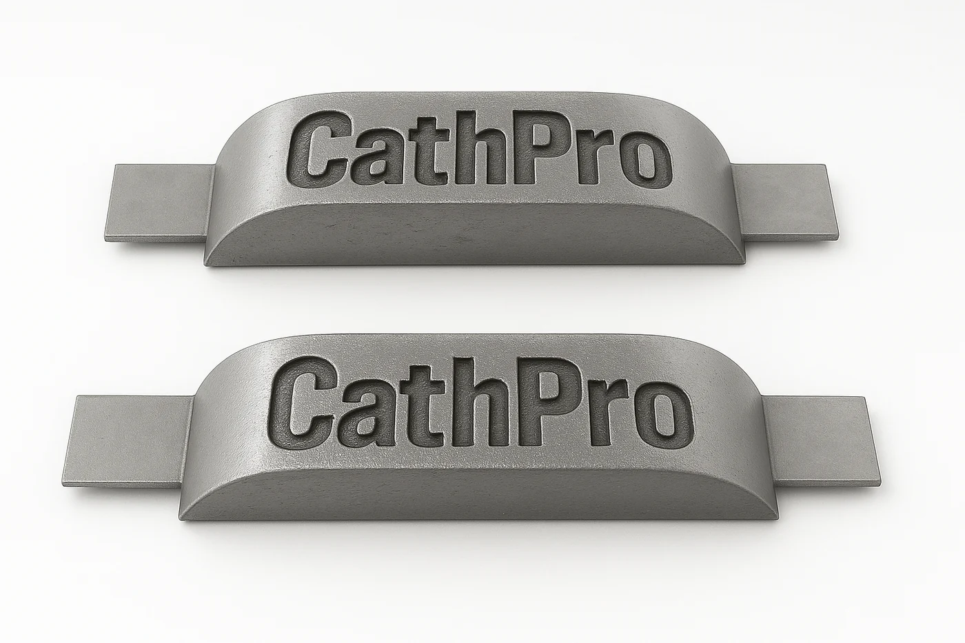 Curved aluminum hull anodes with mounting straps