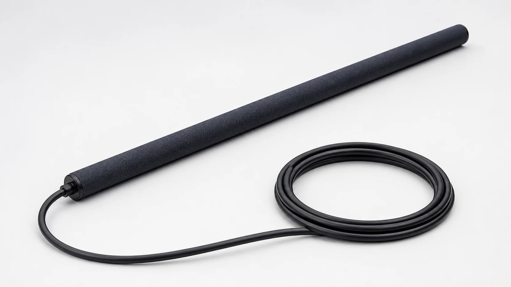 Visualisasi konsep representatif anoda titanium tubular MMO lengkap dengan kabel terpasang