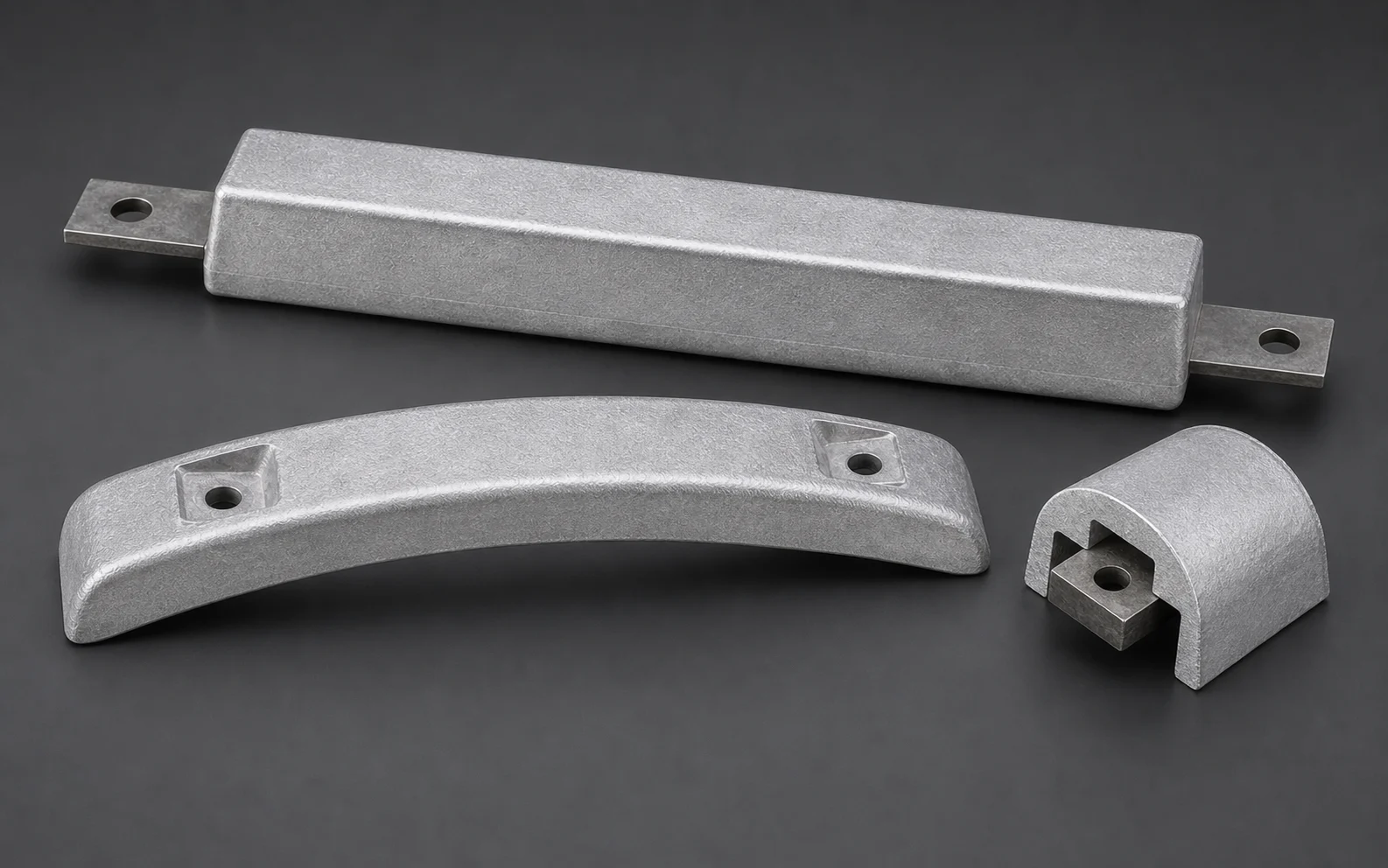 Premium technical product study of sacrificial-anode bodies and steel mounting interfaces