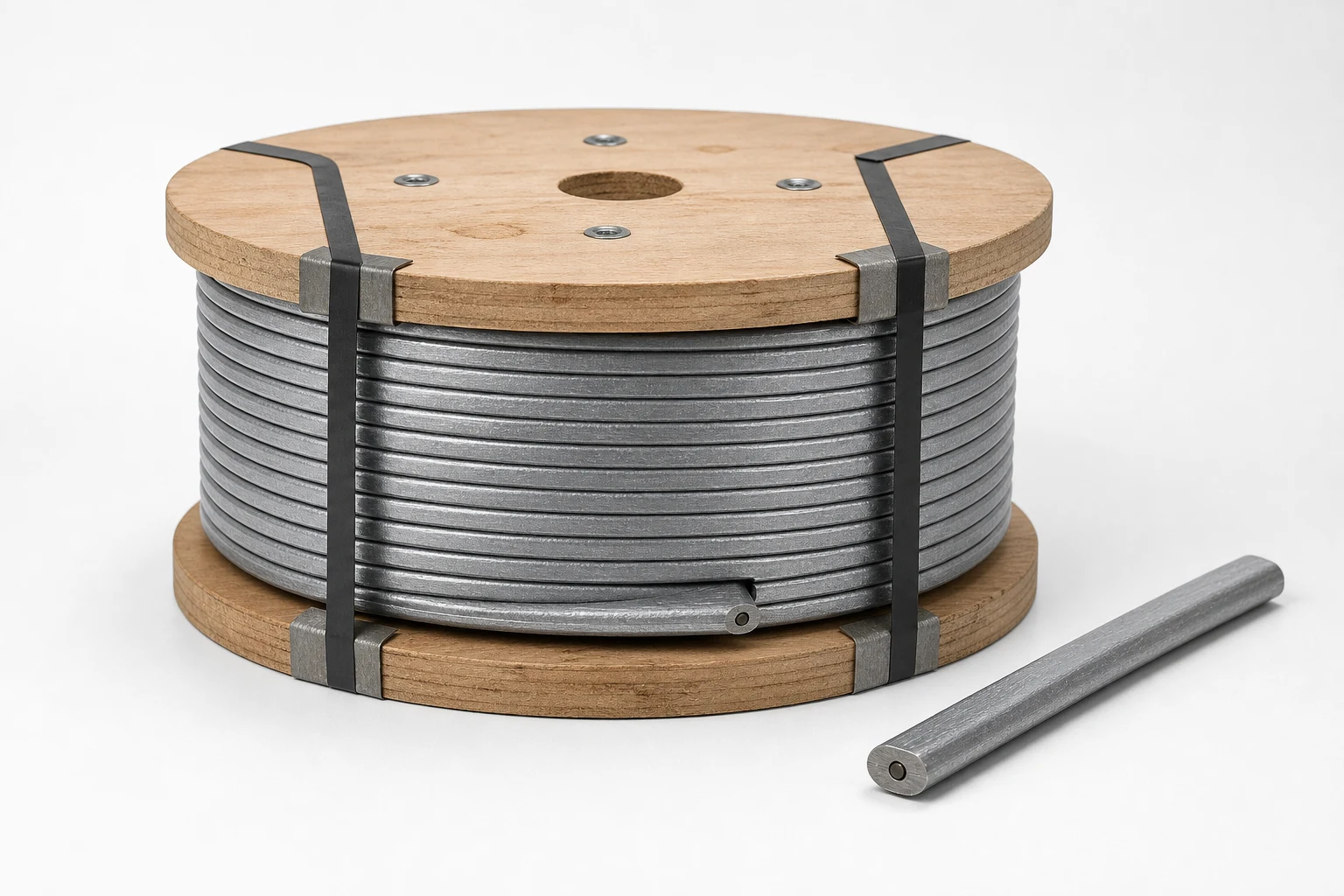 Zinc ribbon anode wound on an export spool